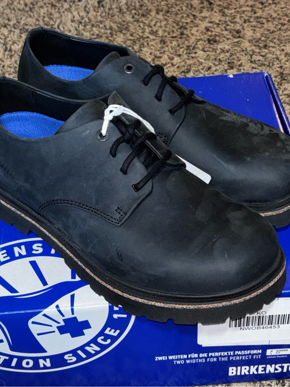 Birkenstock Highwood Lace Low Oxford Men’s Size 9 Black Leather Comfort Shoes